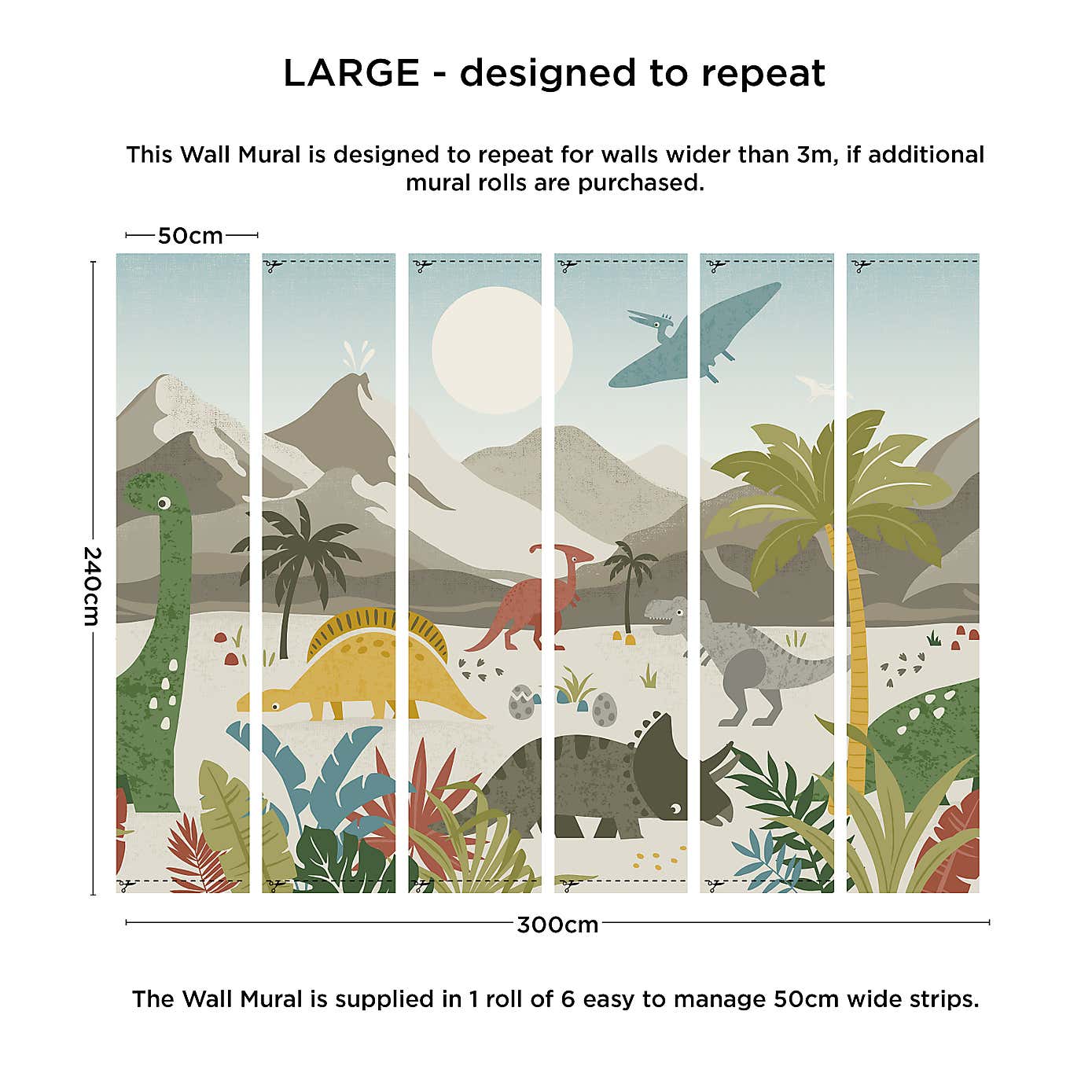 Dino Walk Wall Mural