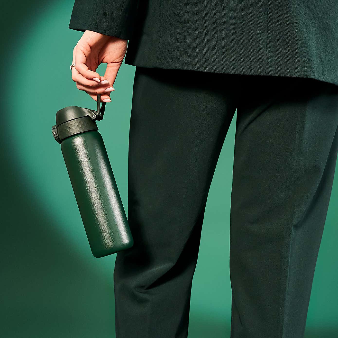 Ion8 Leak Proof Stainless Steel Slim Water Bottle, 600ml