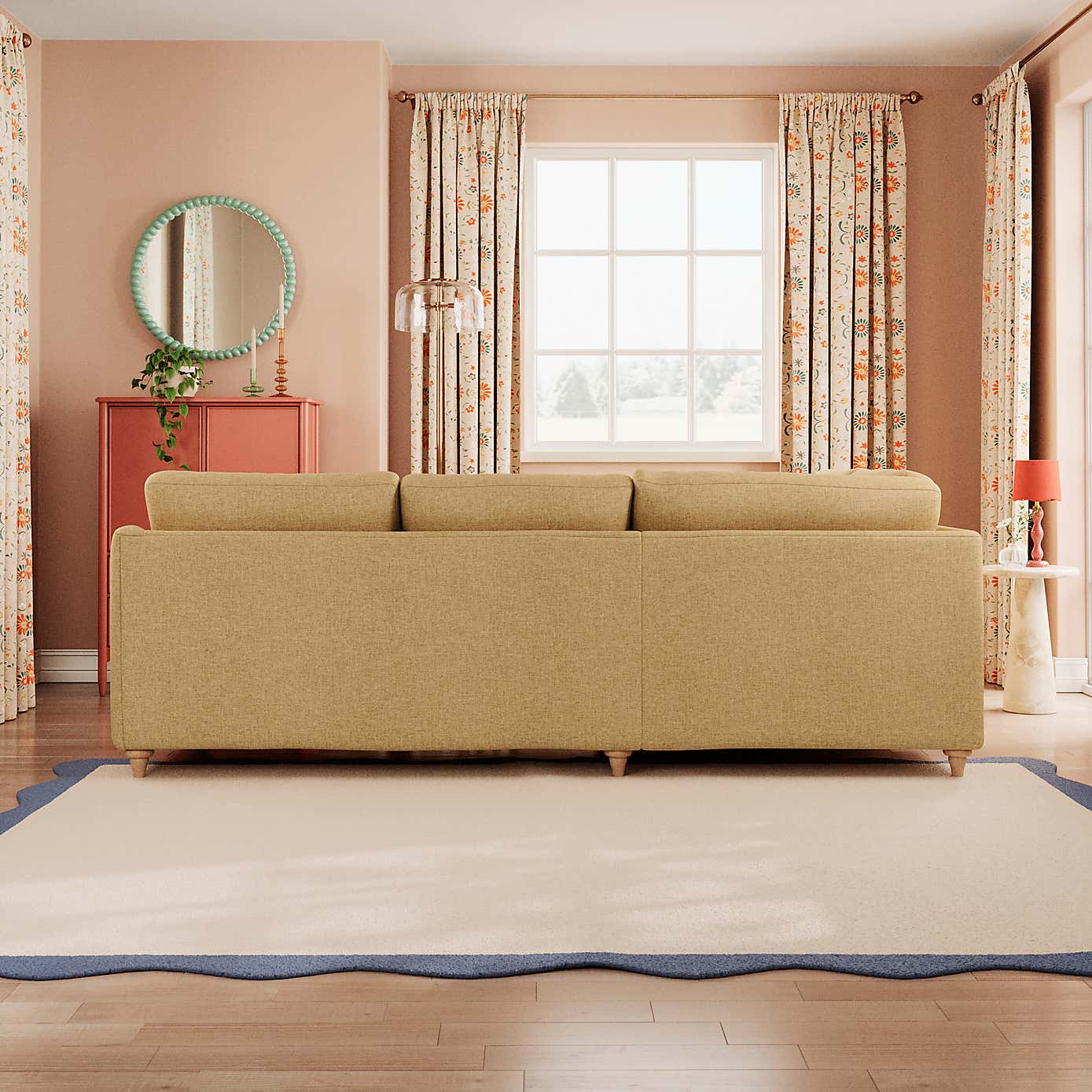 Hattie Slub Faux Linen Corner Sofa