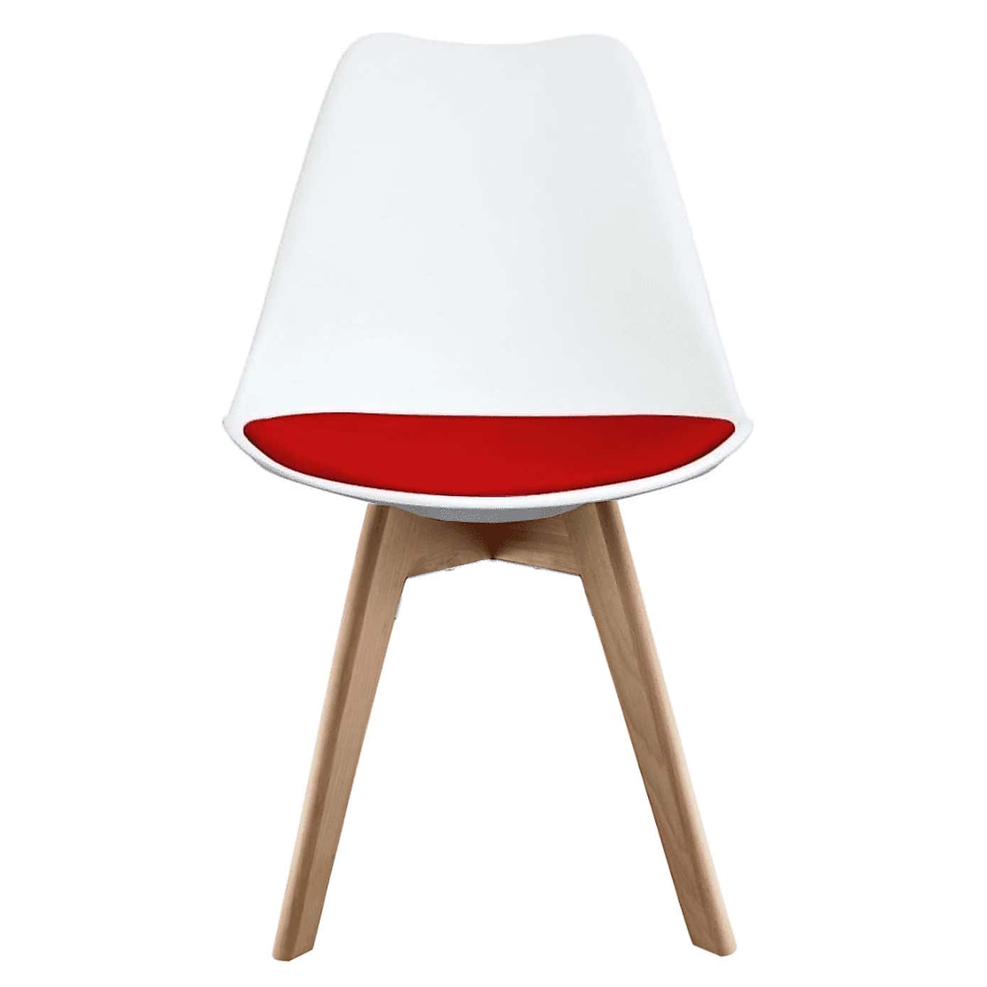 Fusion Living Soho White Plastic Dining Chair with Squared Legs