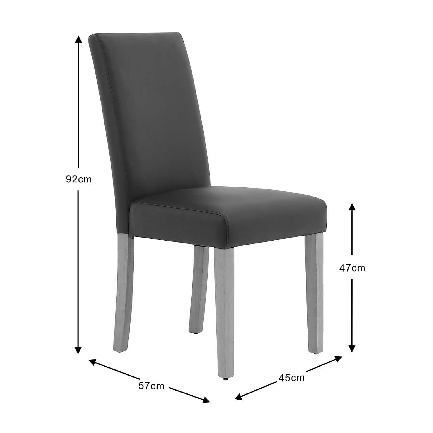 Hugo Set of 2 Dining Chairs, Faux Leather