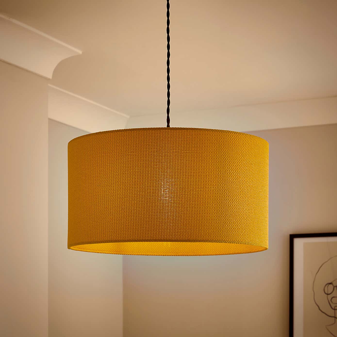 Barkweave Easy Fit Drum Lamp Shade