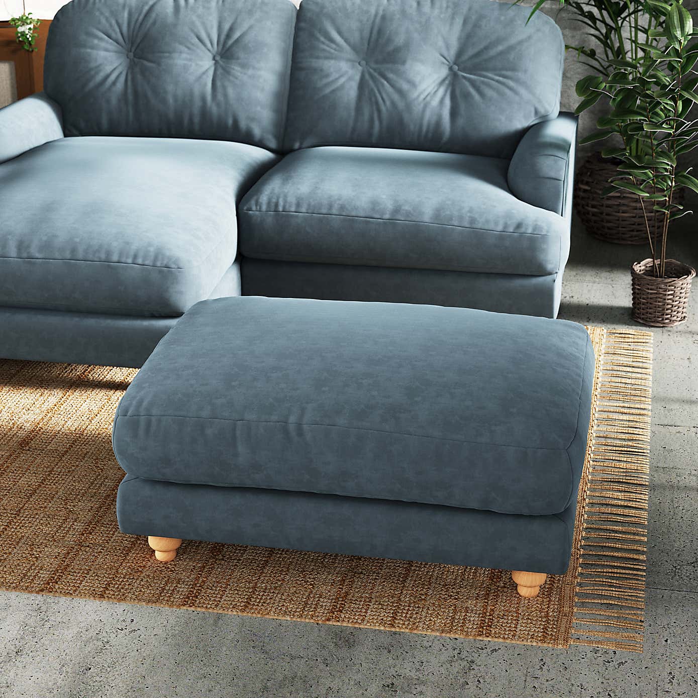 Martha Vintage Chenille Footstool