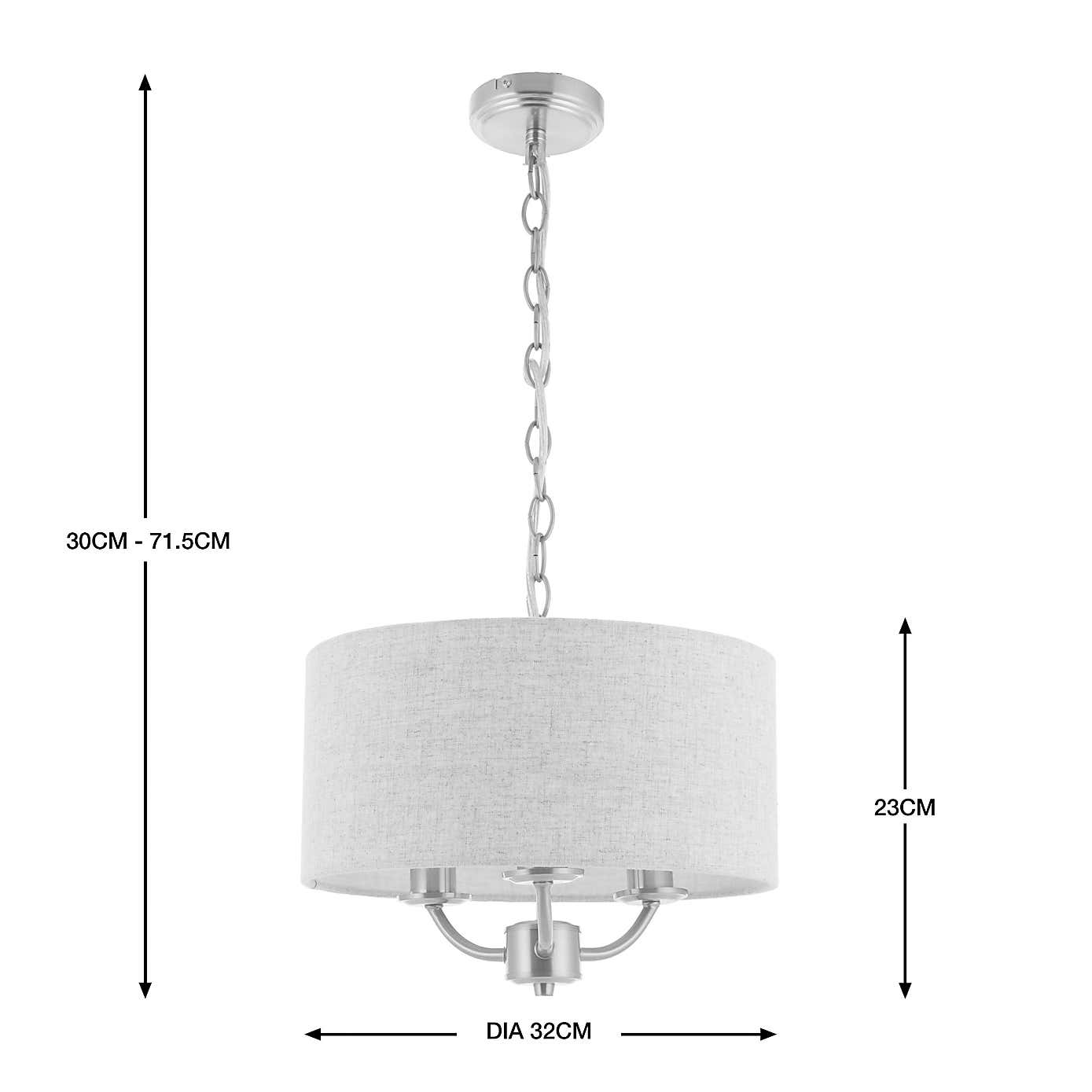 Preston 3 Light Pendant Ceiling Fitting