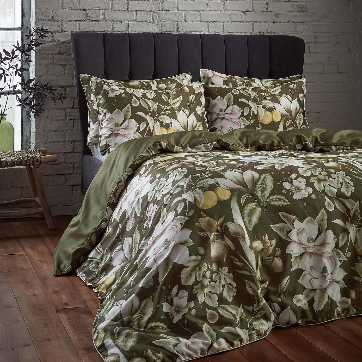 EW by Edinburgh Weavers Lavish Floral 100% Cotton Sateen Duvet Cover & Pillowcase Set