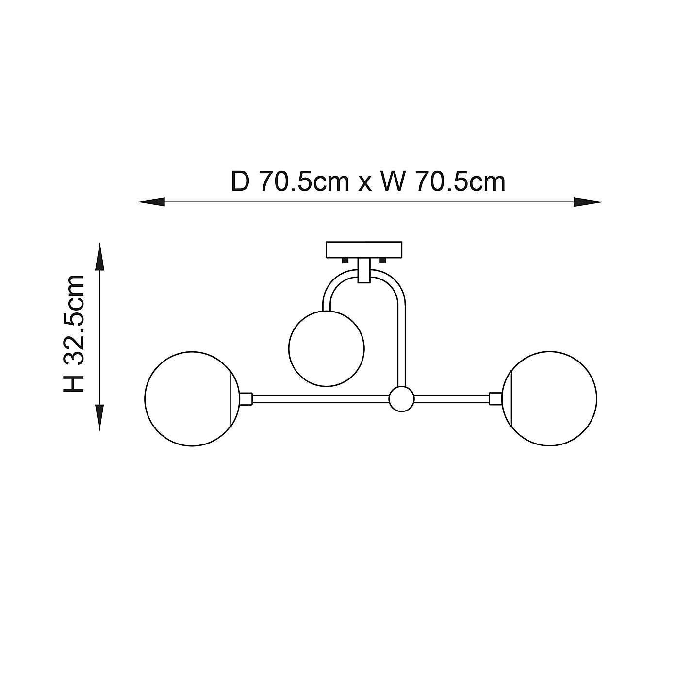 Vogue Lighting Newton 4 Light Semi Flush Ceiling Light