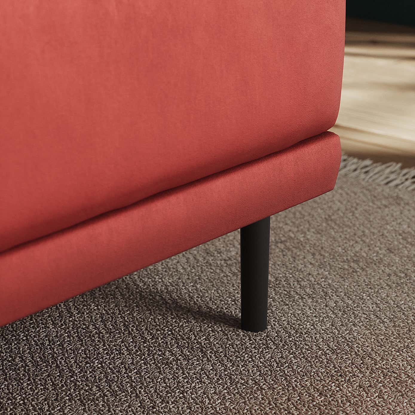 Mae Long Dining Bench, Matte Plush Velvet