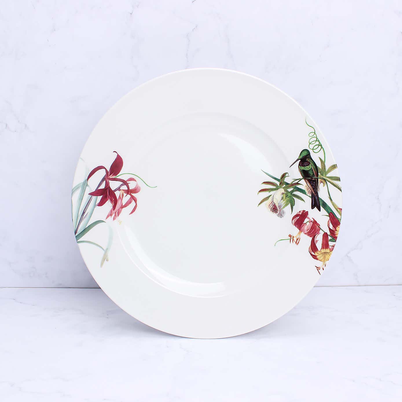 12 Piece Botanical Bird Dinner Set