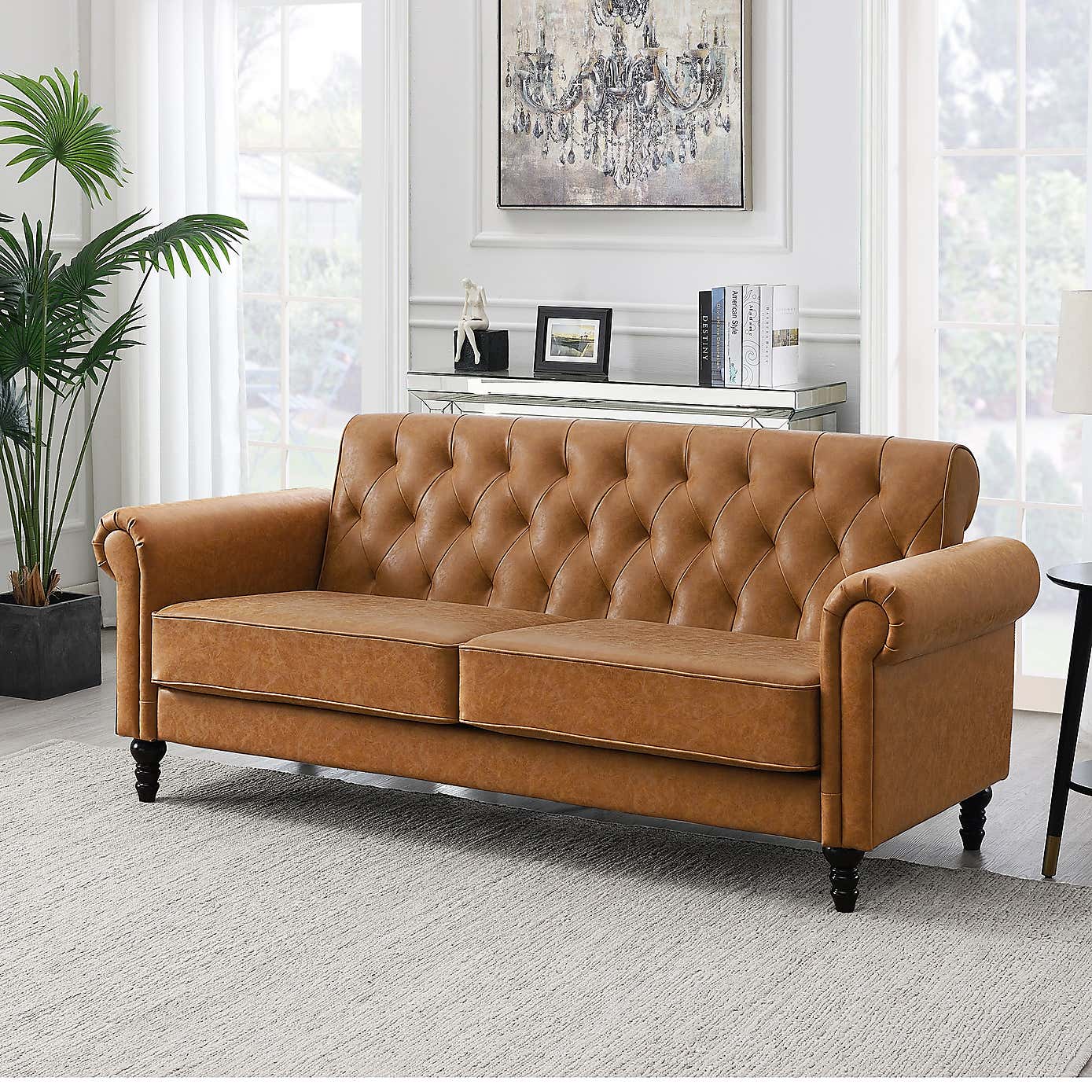Greta Faux Leather 3 Seater Sofa
