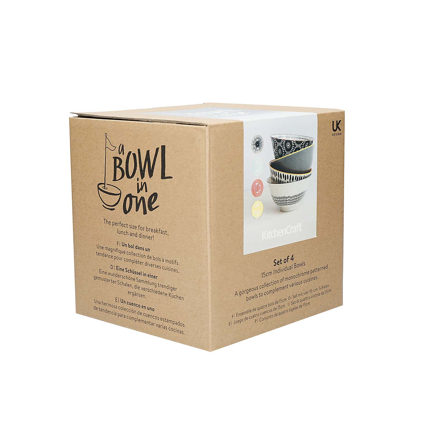 KItchencraft Set of 4 Monochrome Bowls