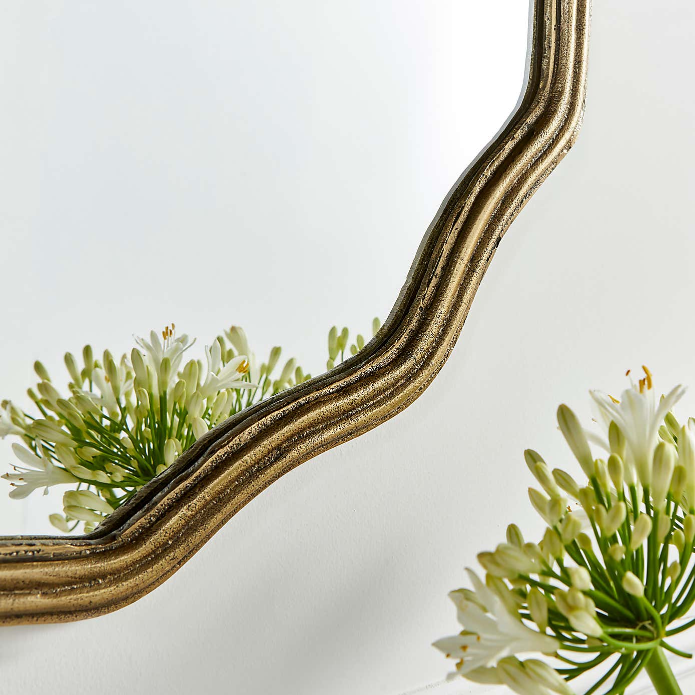 Ribbed Metal Wave Wall Mirror