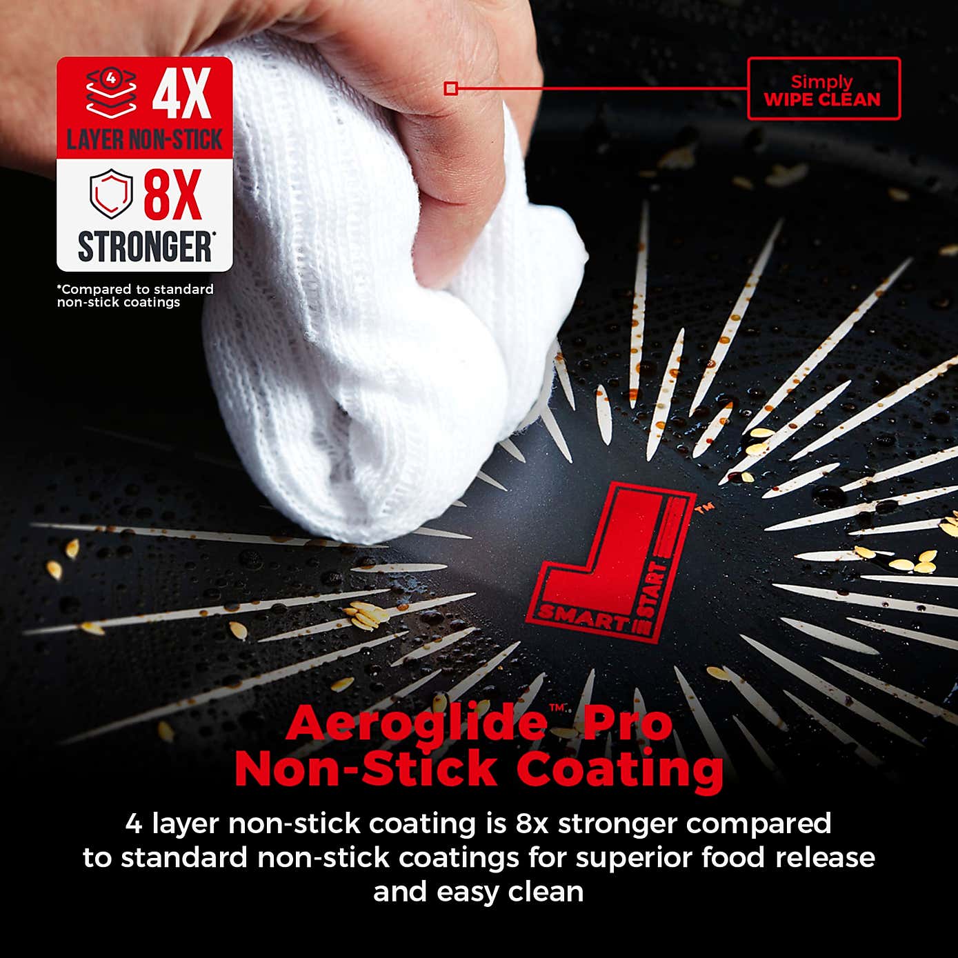 Tower Smart Start Non-Stick Forged Aluminium Frying Pan, 30cm