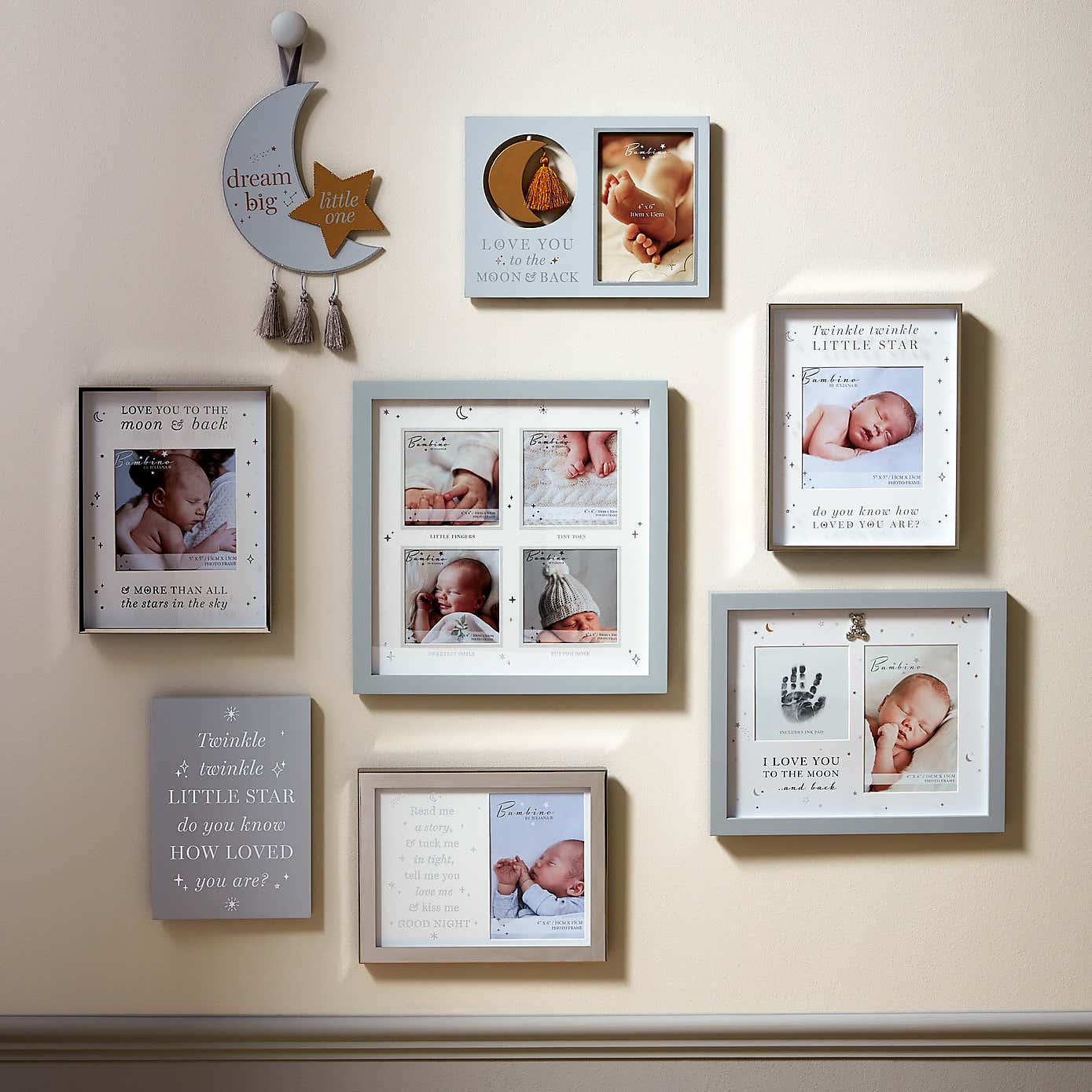 Bambino Love You to the Moon Grey Photo Frame