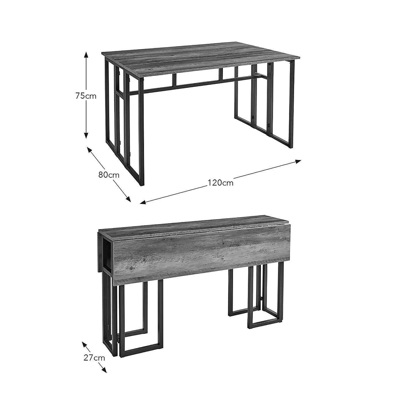 Fulton 4 Seater Console Dining Table, Pine Effect