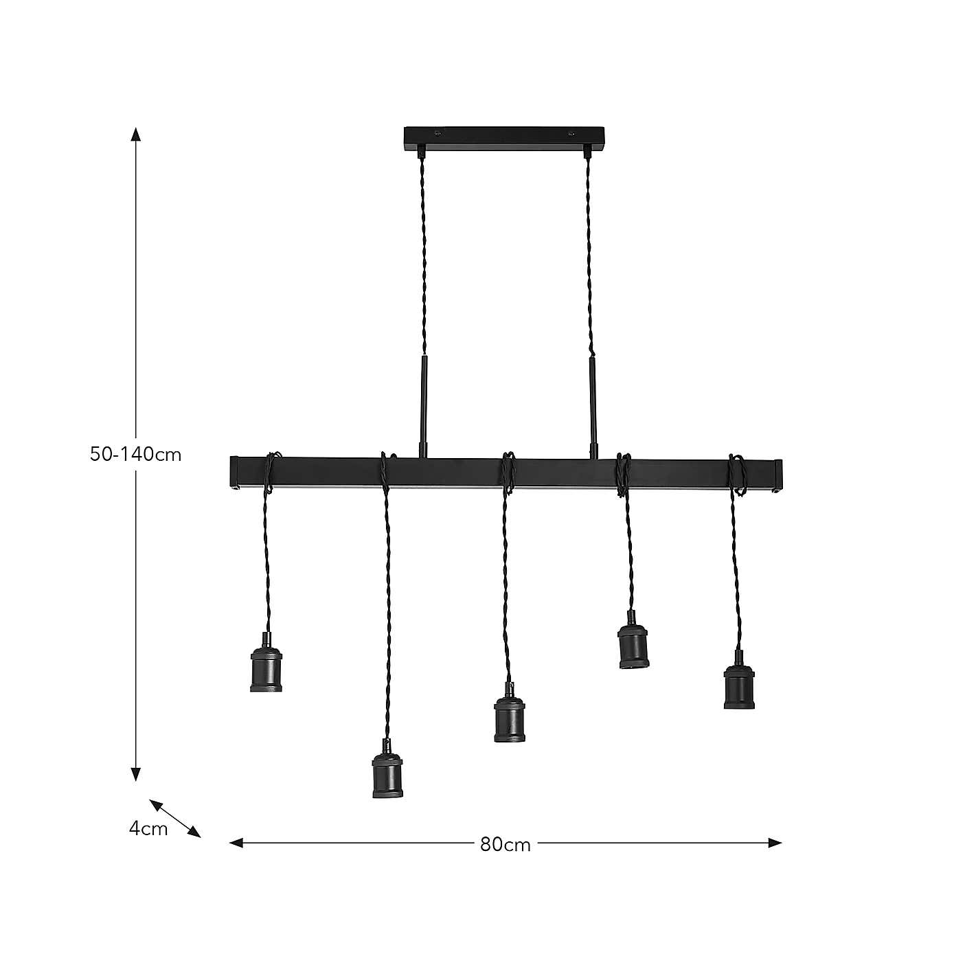 Keates Industrial 5 Light Dimmable Ceiling Light