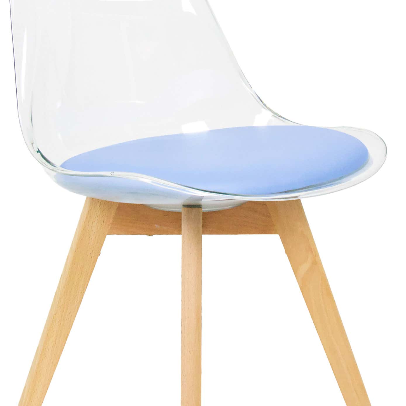 Fusion Living Soho Clear Plastic Dining Chair with Squared Legs