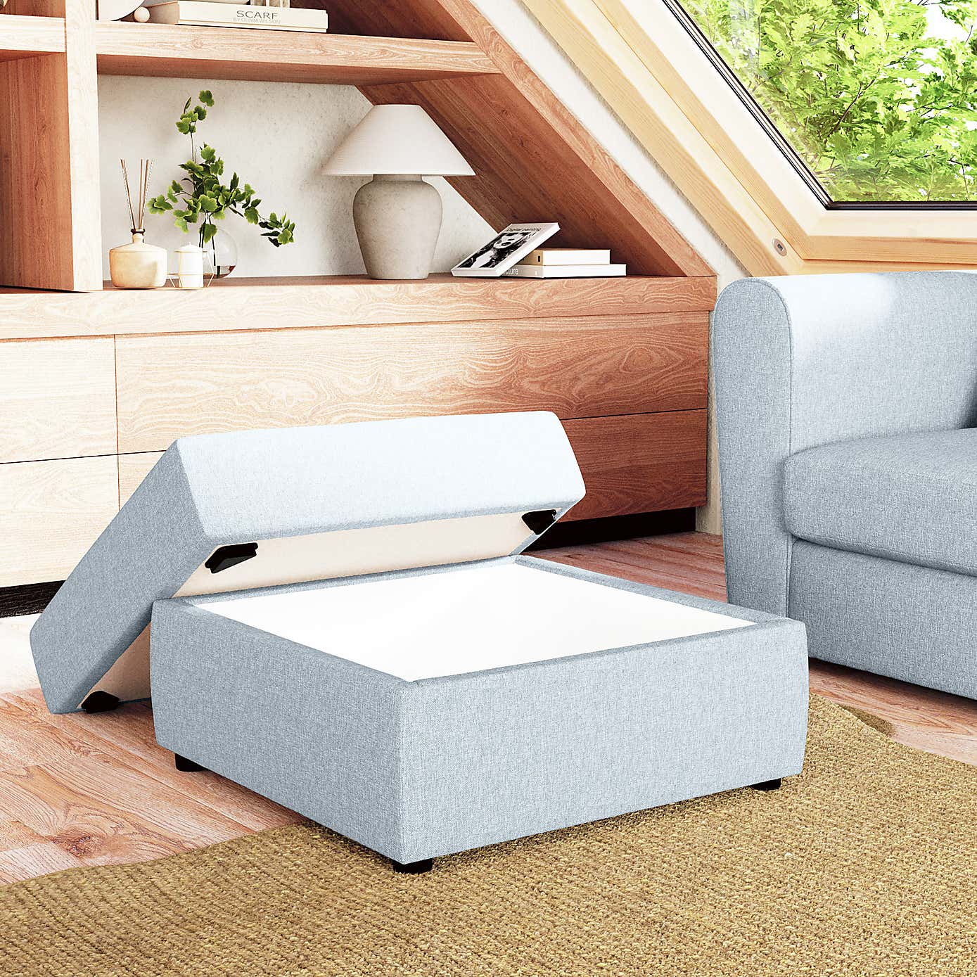 Square Soft Texture Storage Footstool