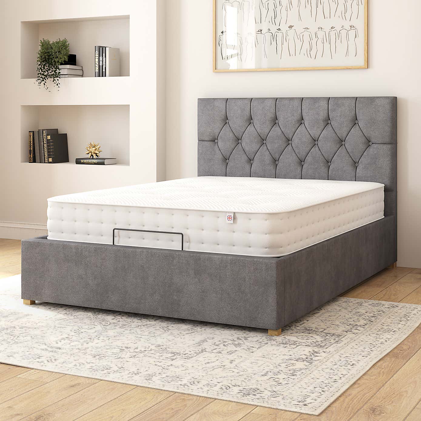 Olivier Plush Velvet Adjustable Bed