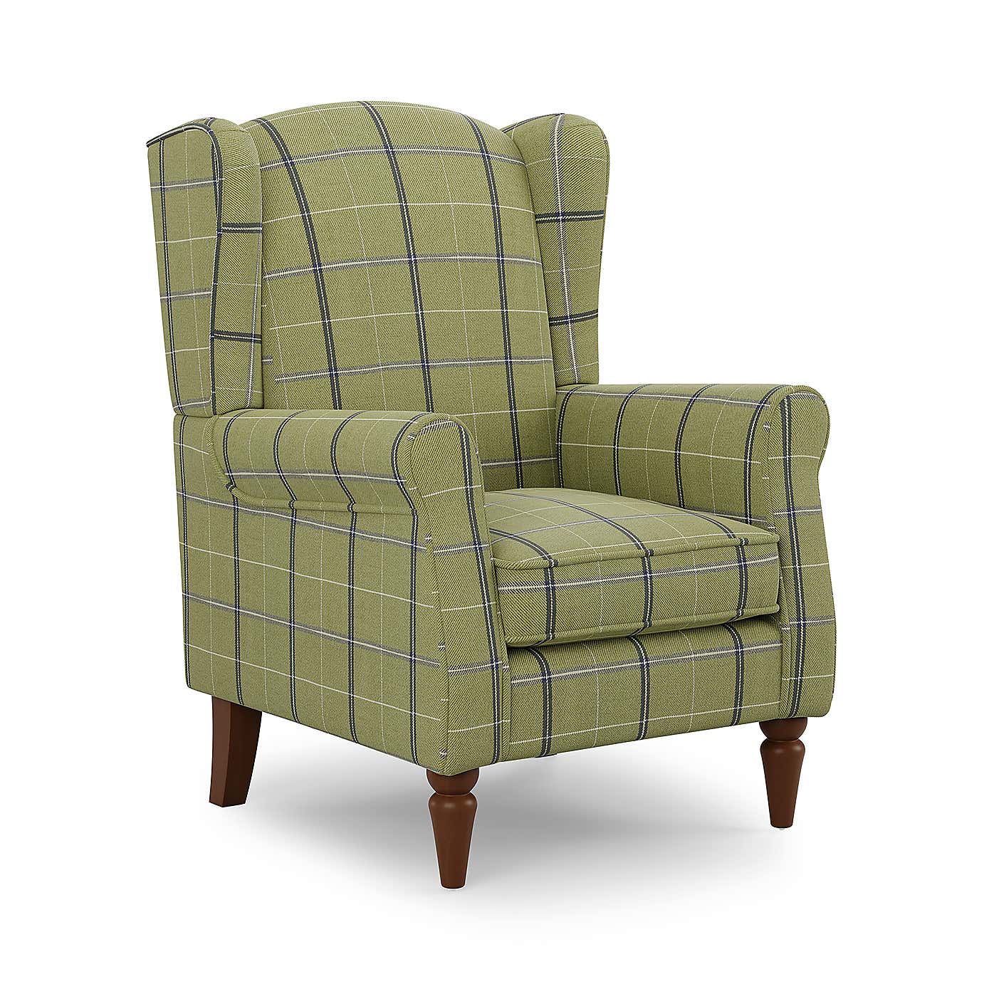 Oswald Check Armchair Green