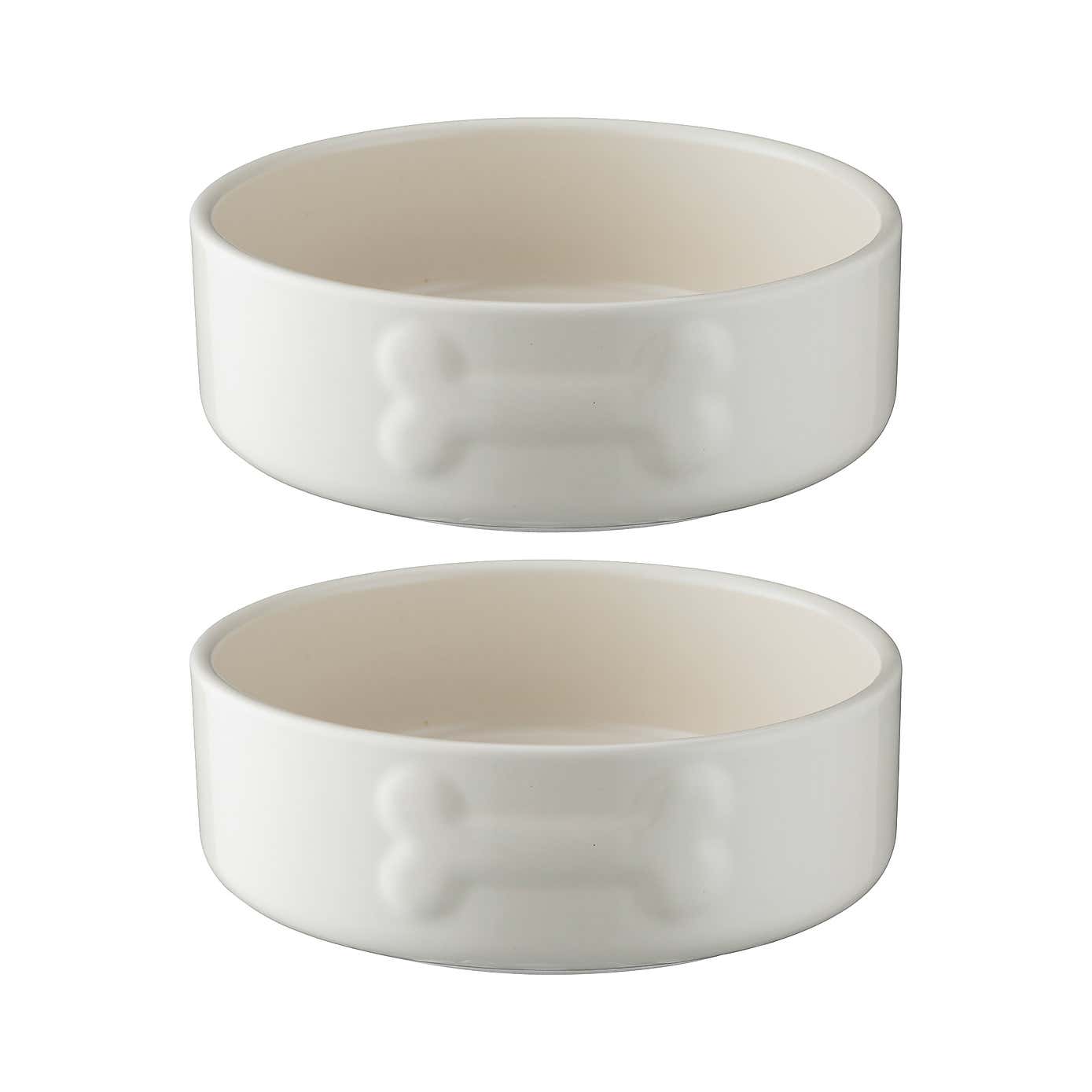Mason Cash Set of 2 Bone Dog Bowls