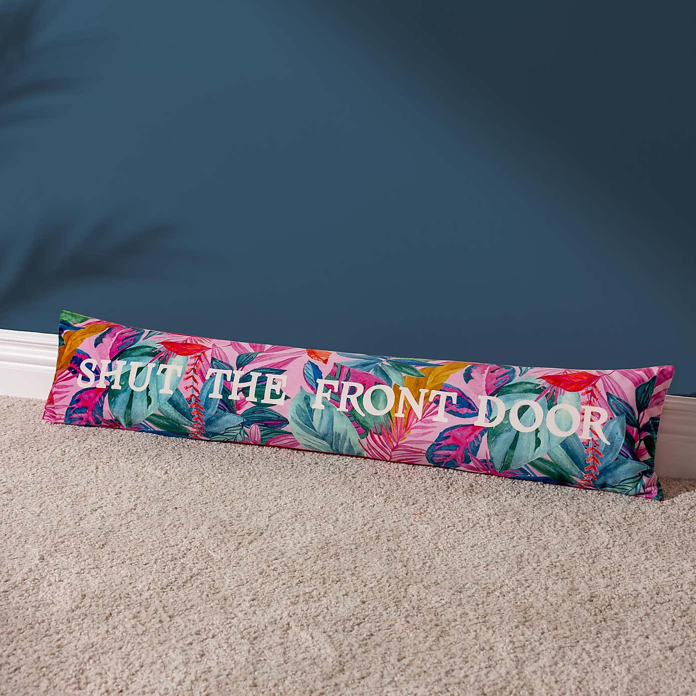 Shut The Front Door Fushia Draught Excluder