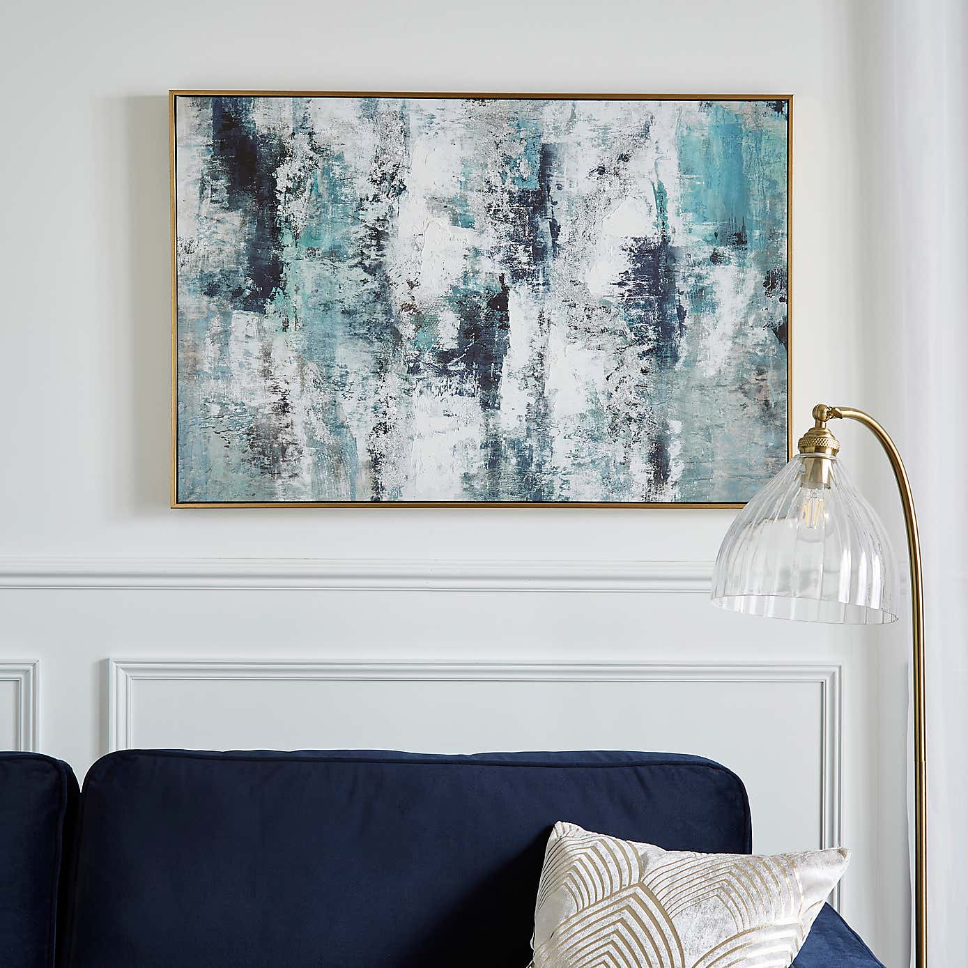 Blue Abstract Capped Canvas 60x90cm