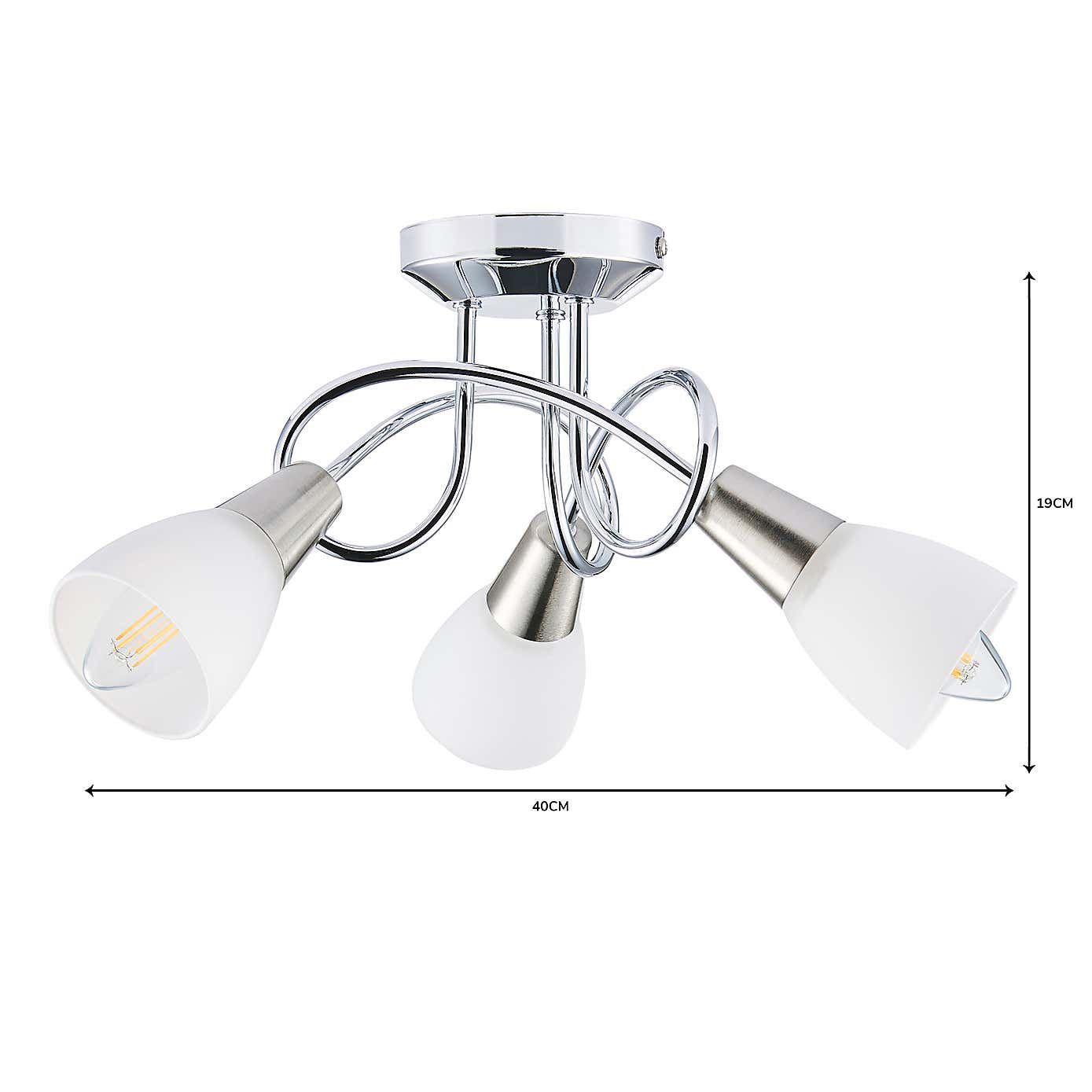 Smithson 3-Light Chrome Ceiling Fitting