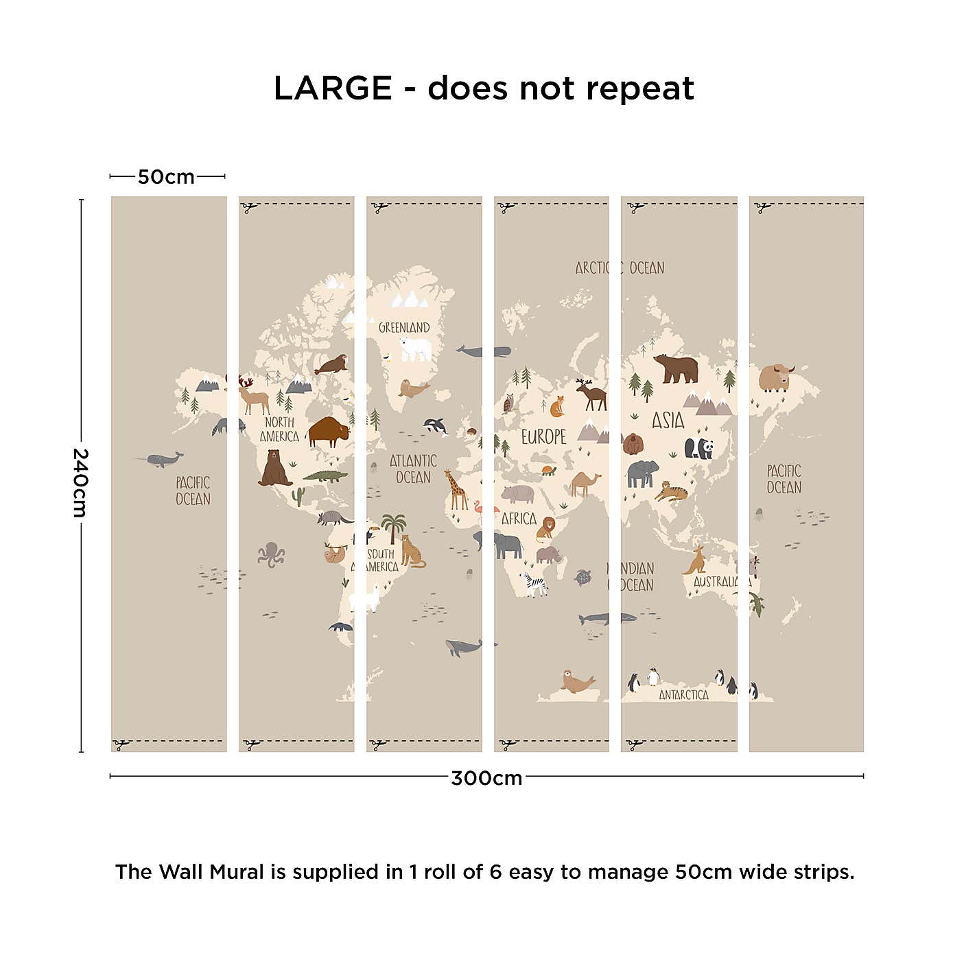 World Map Wall Mural
