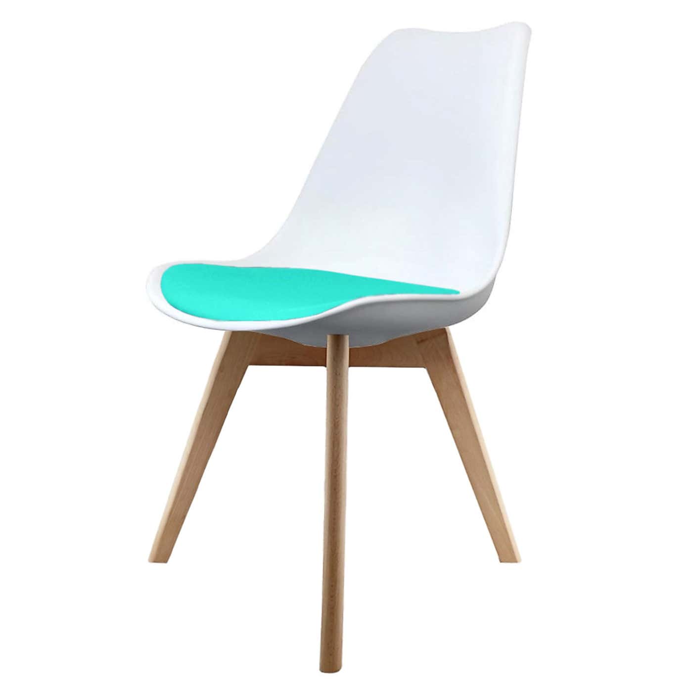 Fusion Living Soho White Plastic Dining Chair with Squared Legs