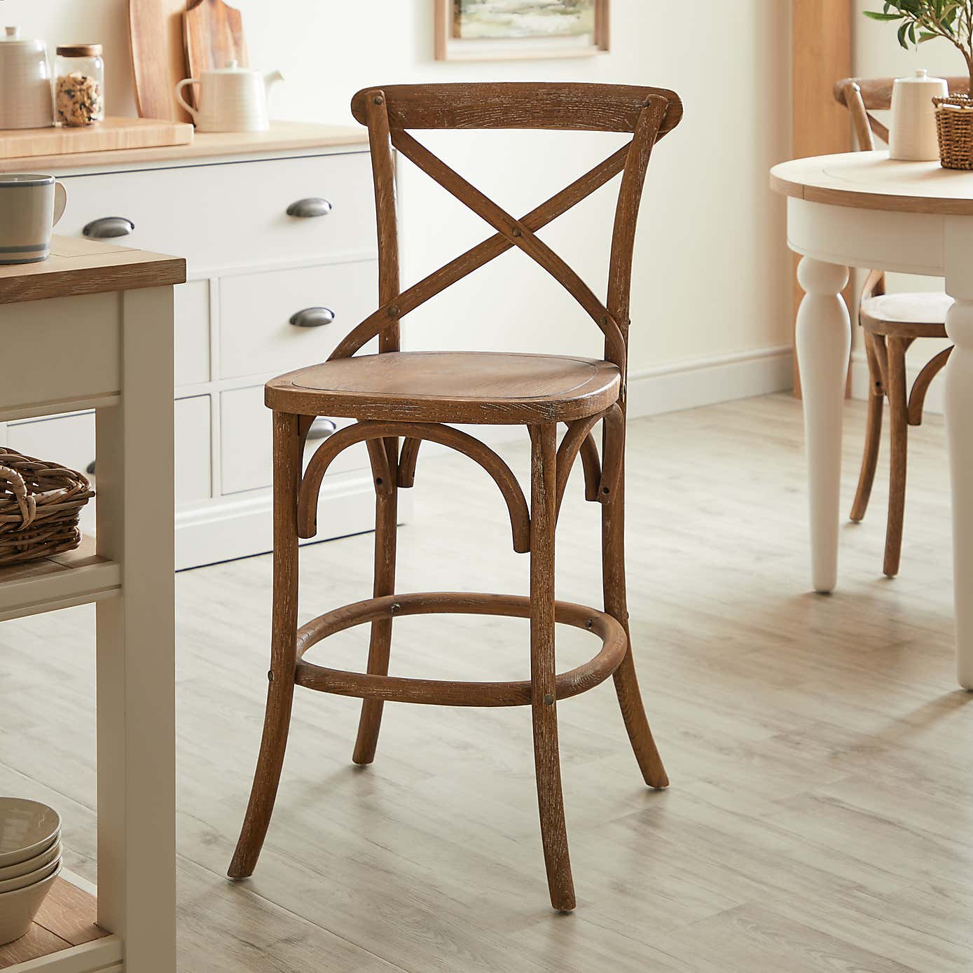 Natural History Museum Kitchen Island with Emmie Bar Stool