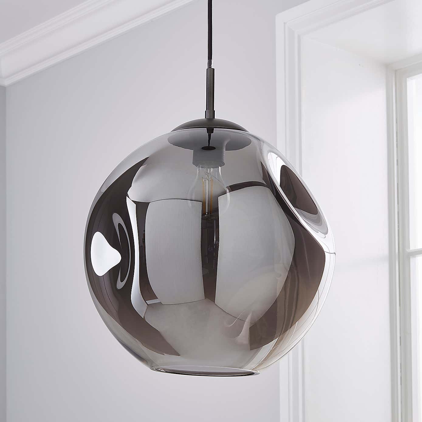 Alexis DimpIed Glass 1 Light Pendant Ceiling Fitting