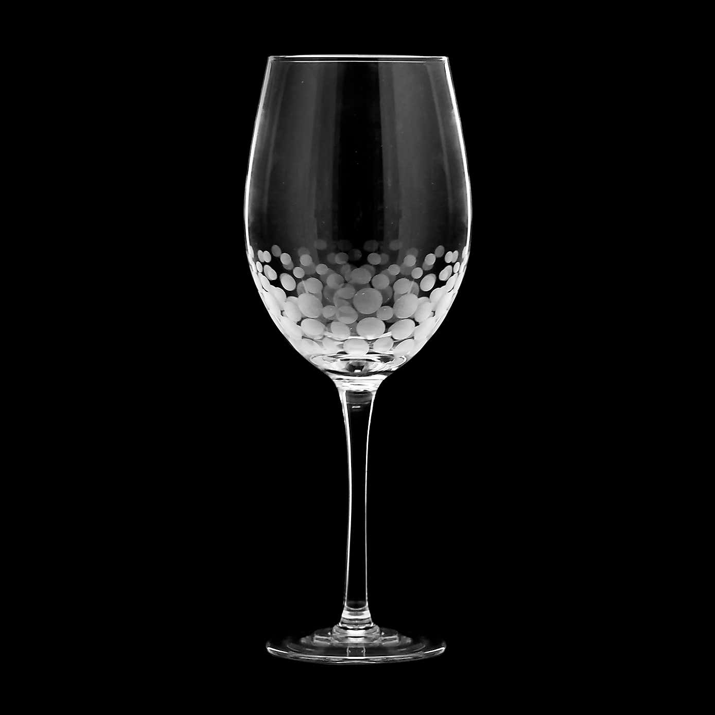 Spot Etched Wine Glass