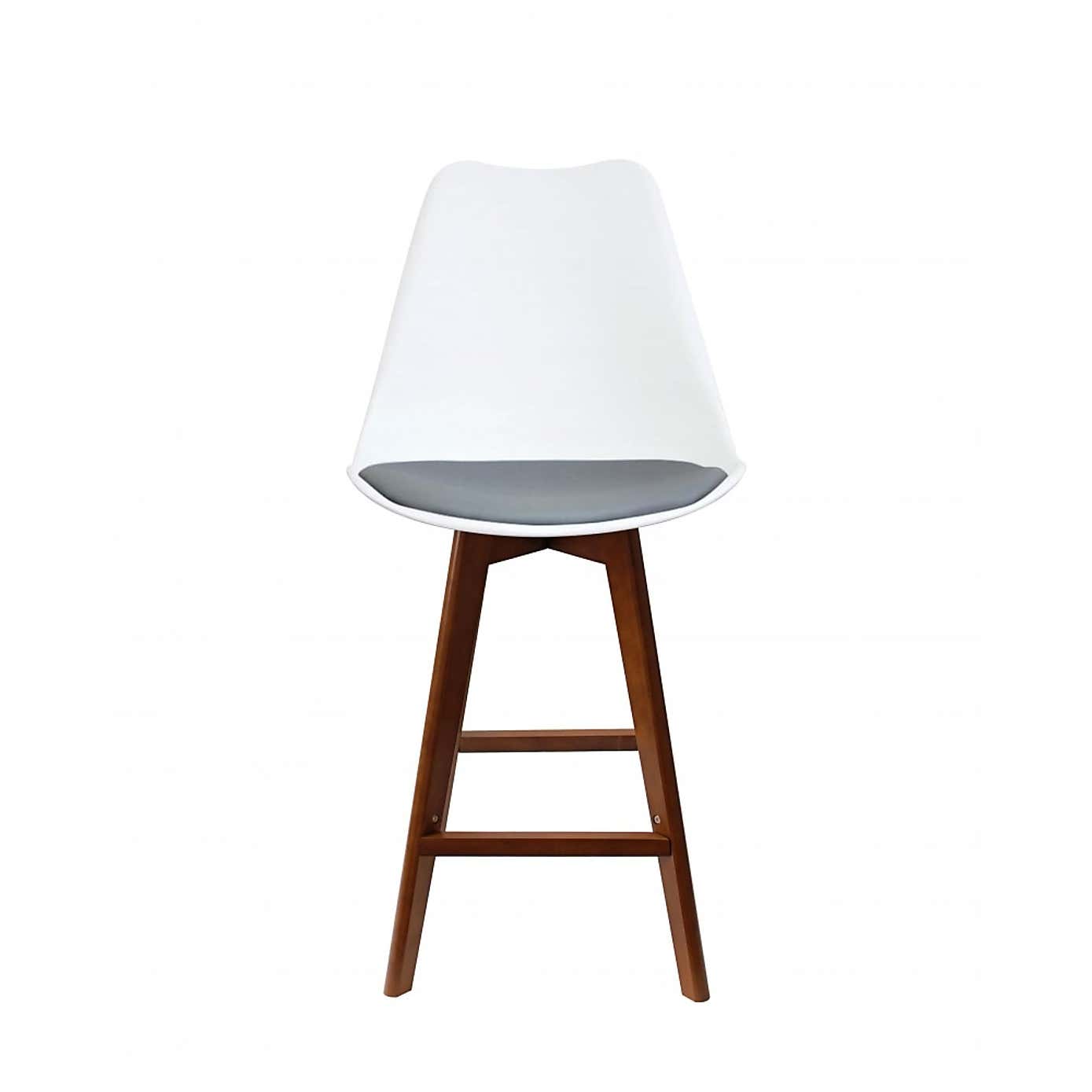 Fusion Living Soho White Plastic Bar Stool