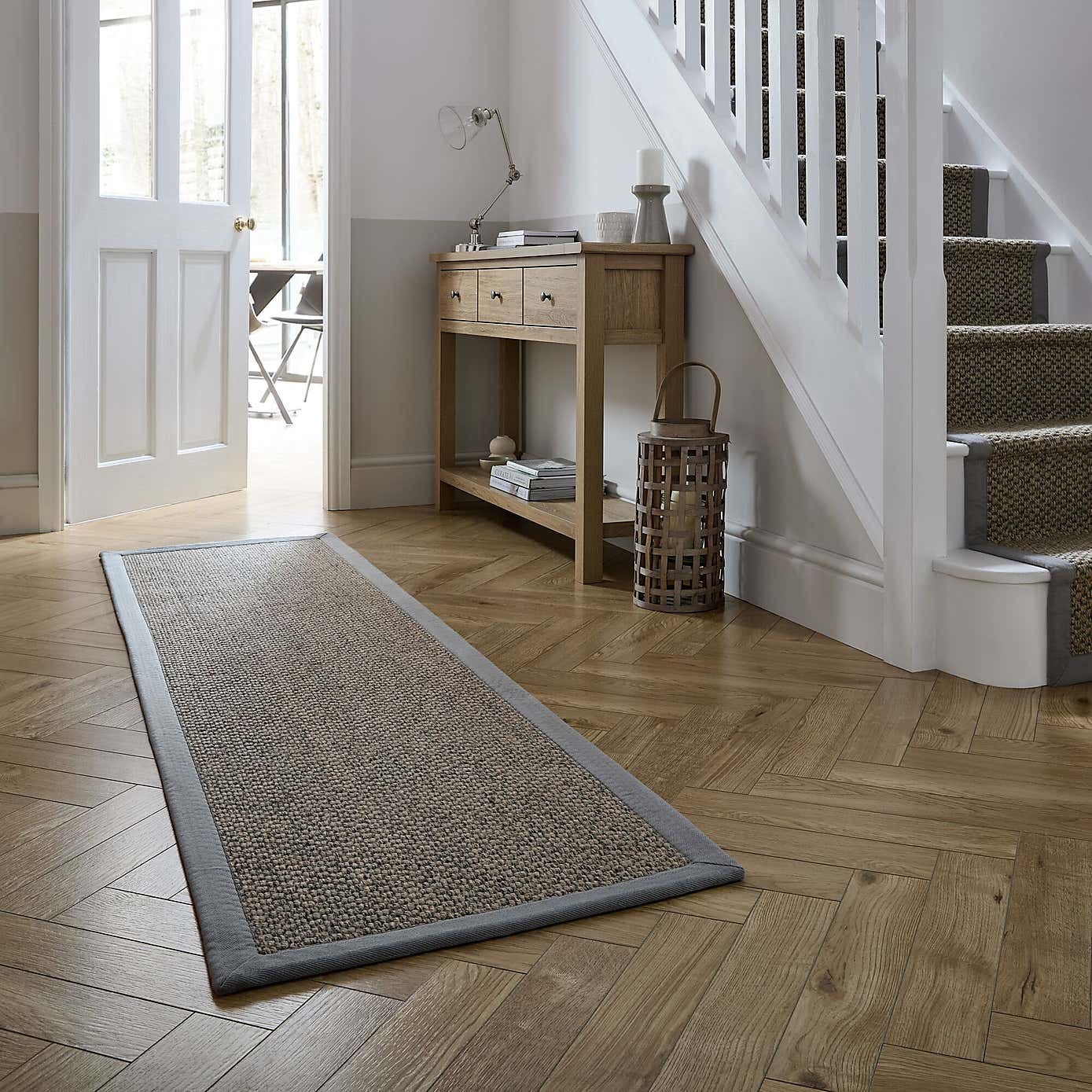 Sisal Look Washable Border Runner