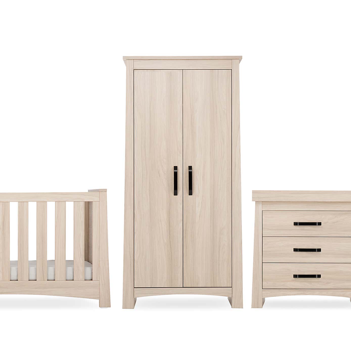 CuddleCo Isla 3 Piece Nursery Furniture Set, Ash