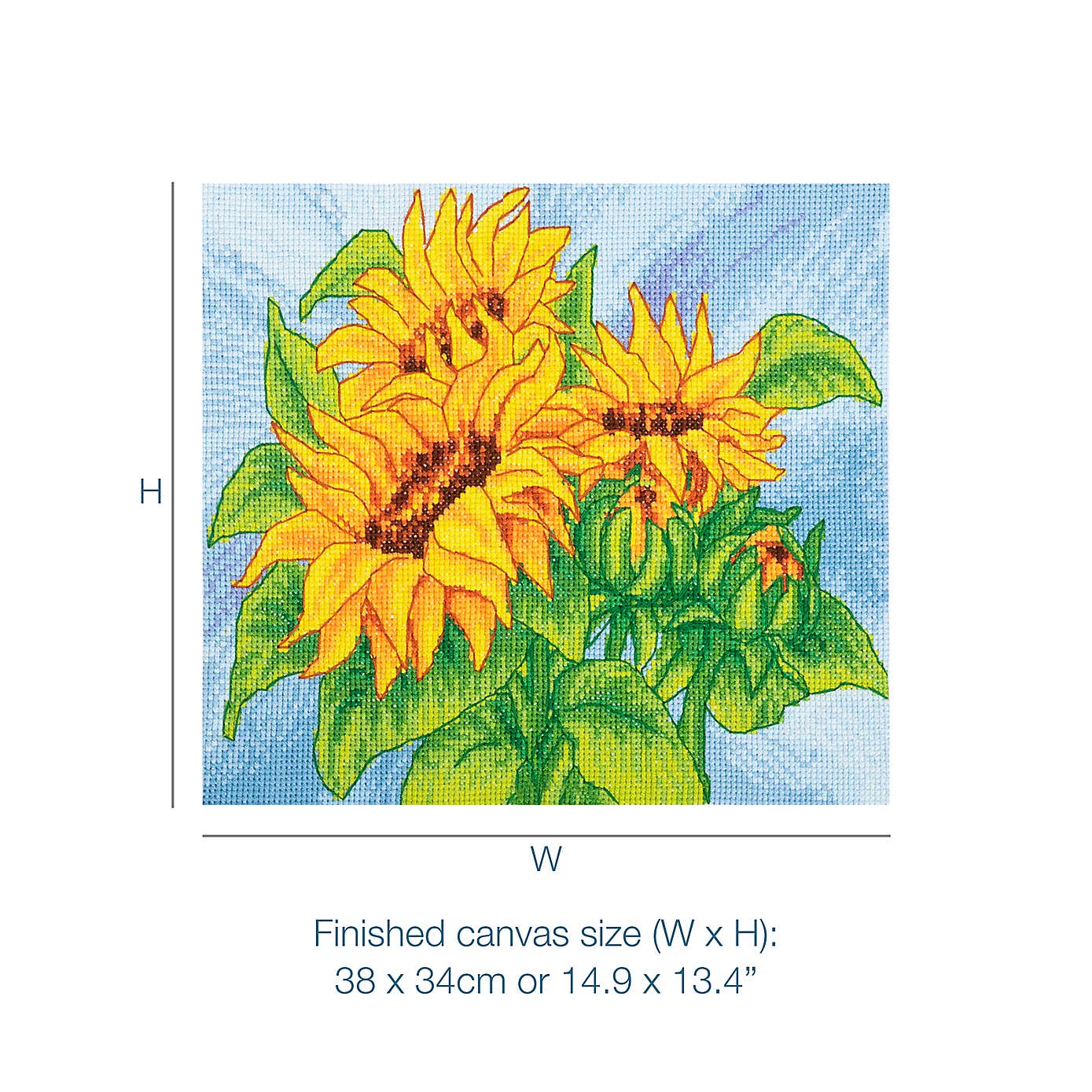 Cross Stitch Large Sun Flowers