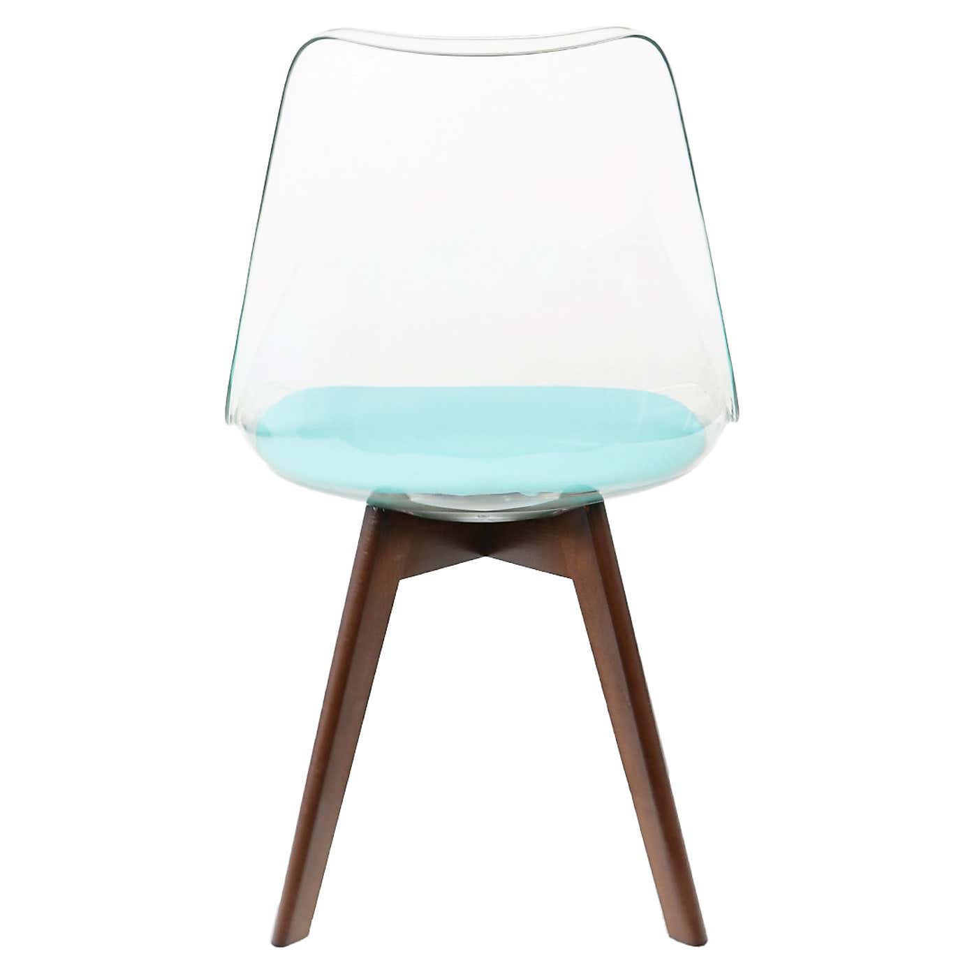 Fusion Living Soho Clear Plastic Dining Chair with Squared Legs