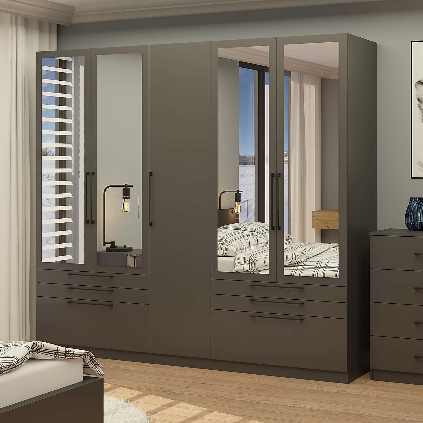 Foster 5 Door 6 Drawer Wardrobe