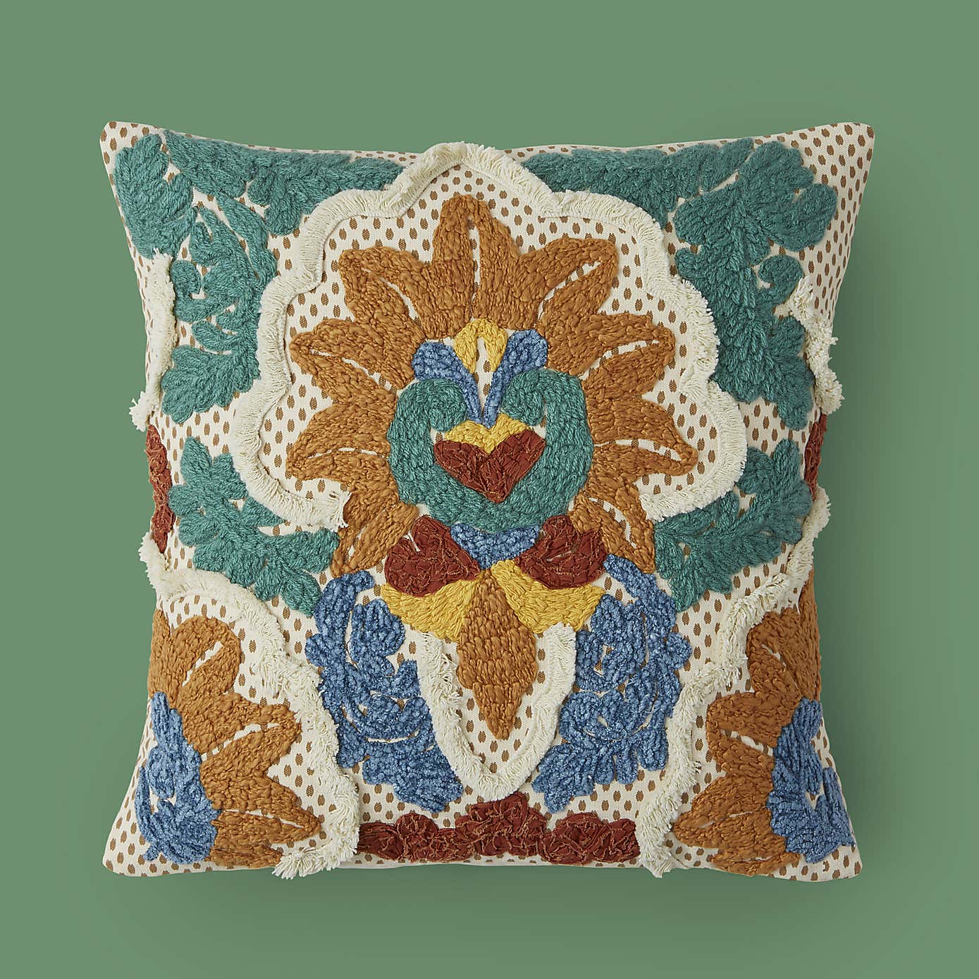 Damask Embroidered Cushion