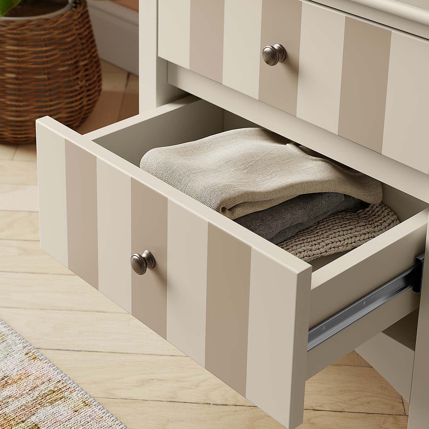 Beatrice Wide 2 Drawer Bedside Table