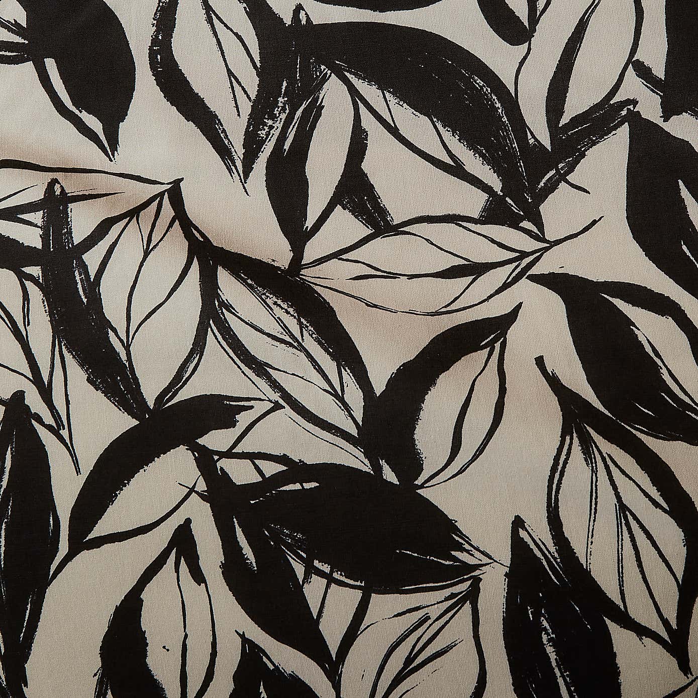 Sketched Leaf 144 Thread Count Reversible Cotton Duvet Cover & Pillowcase Set