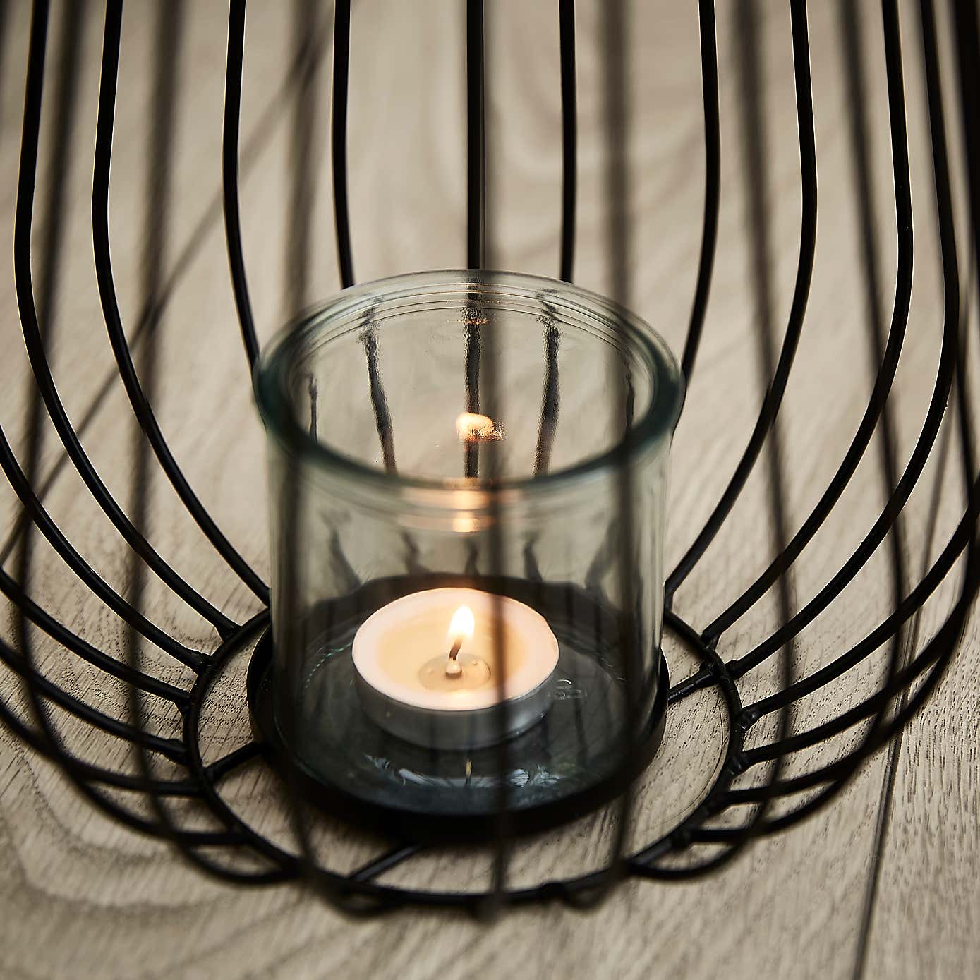 Black Wire Lantern 40cm