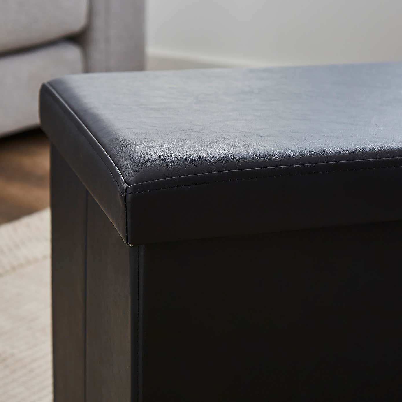 Foldable Black Ottoman