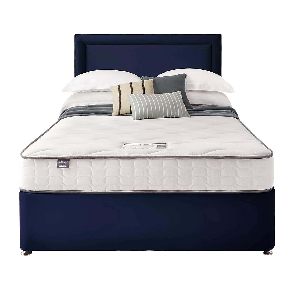 Silentnight 2 Drawer Divan Bed With Velvet Malvern Headboard