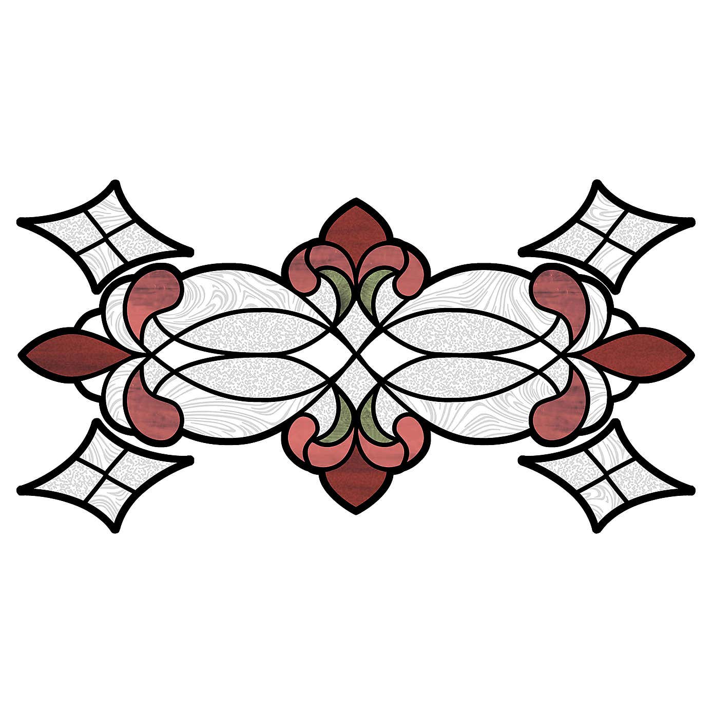 Red Vineyard Static Stained Glass Decal