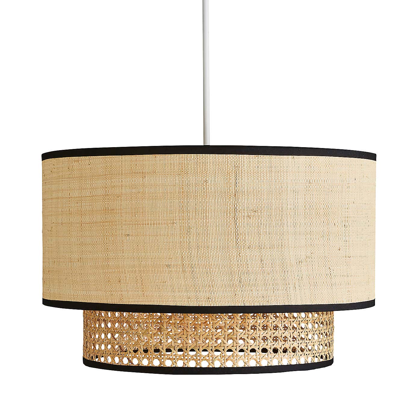 Malika Cane 2 Tier Easy Fit Pendant Shade