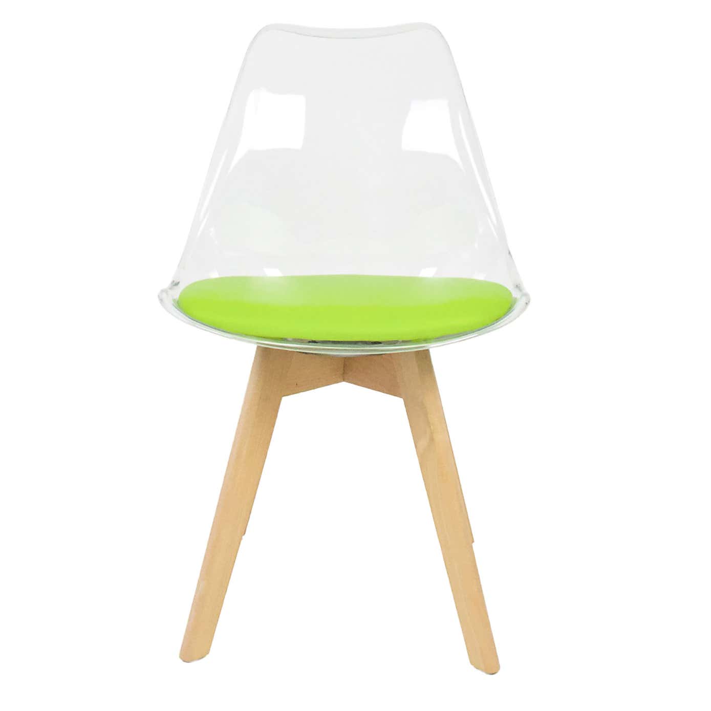 Fusion Living Soho Clear Plastic Dining Chair with Squared Legs