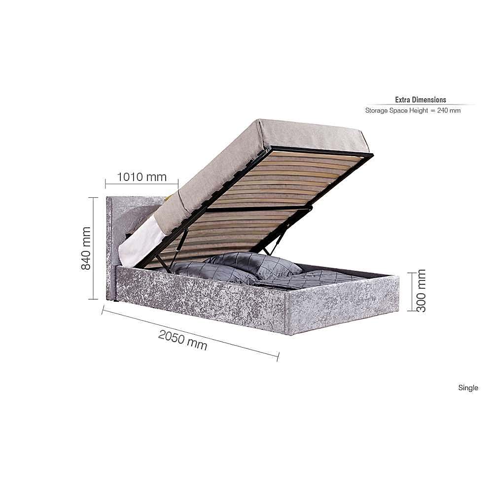 Berlin Crushed Velvet Ottoman Bedstead