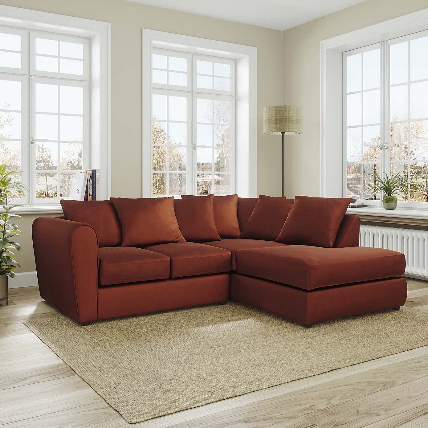 Blake Curved Arm Opulent Velvet Corner Chaise Sofa