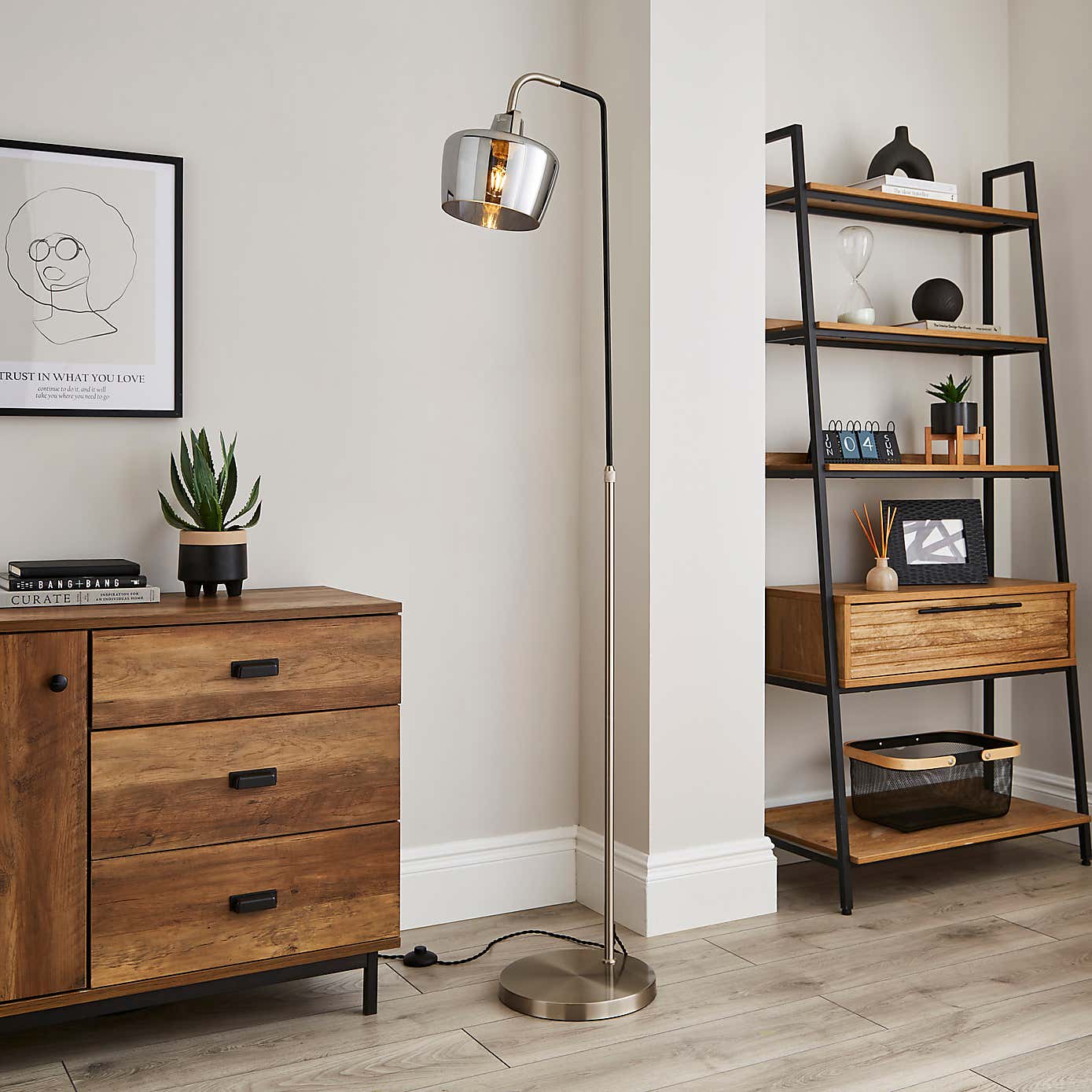 Auburn Industrial Adjustable Floor Lamp